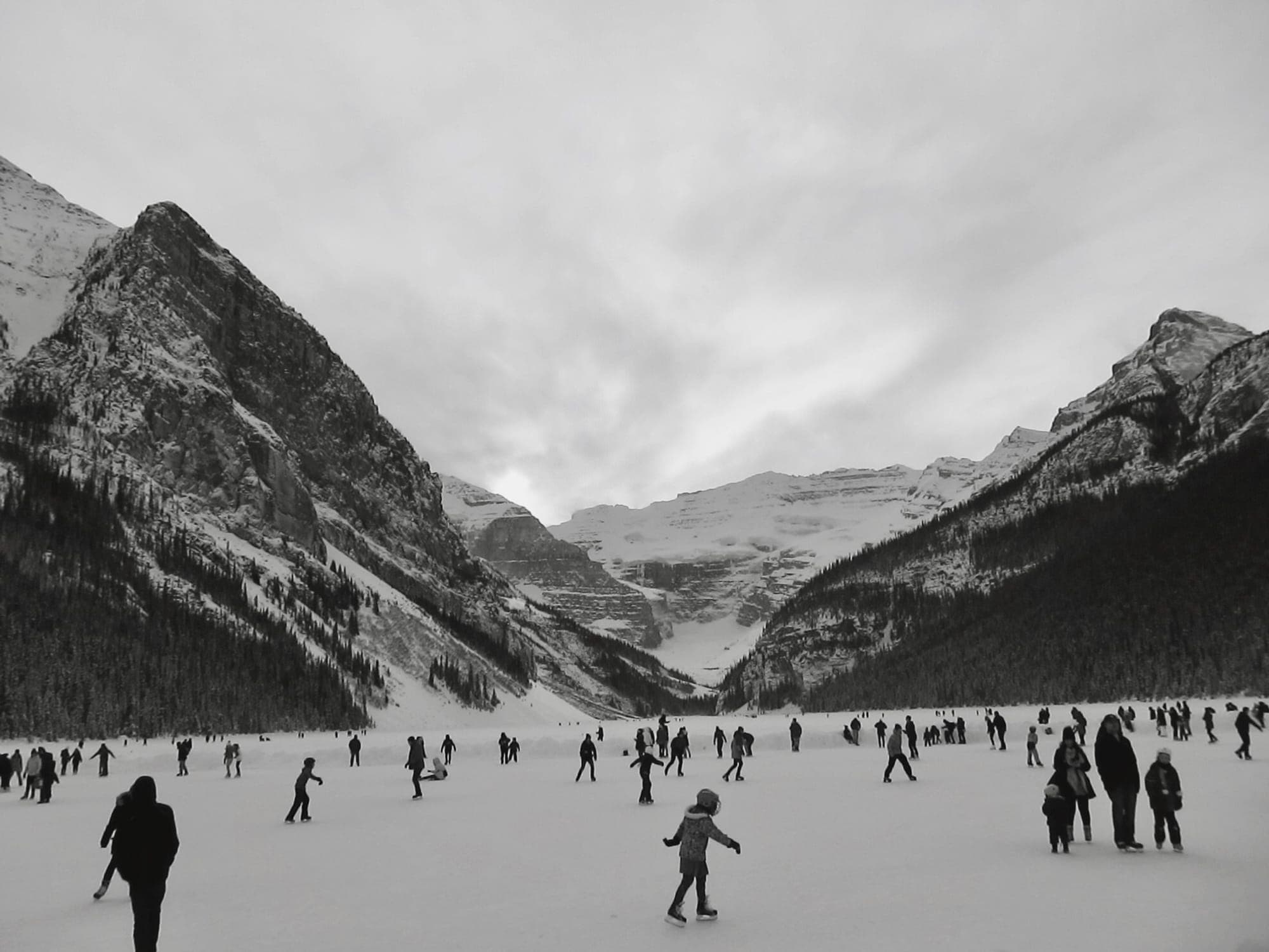 Skating on the frozen lake