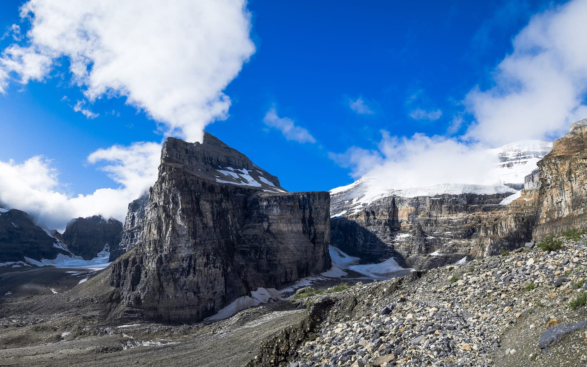 The Plain of Six Glaciers, below the Victoria Glacier
