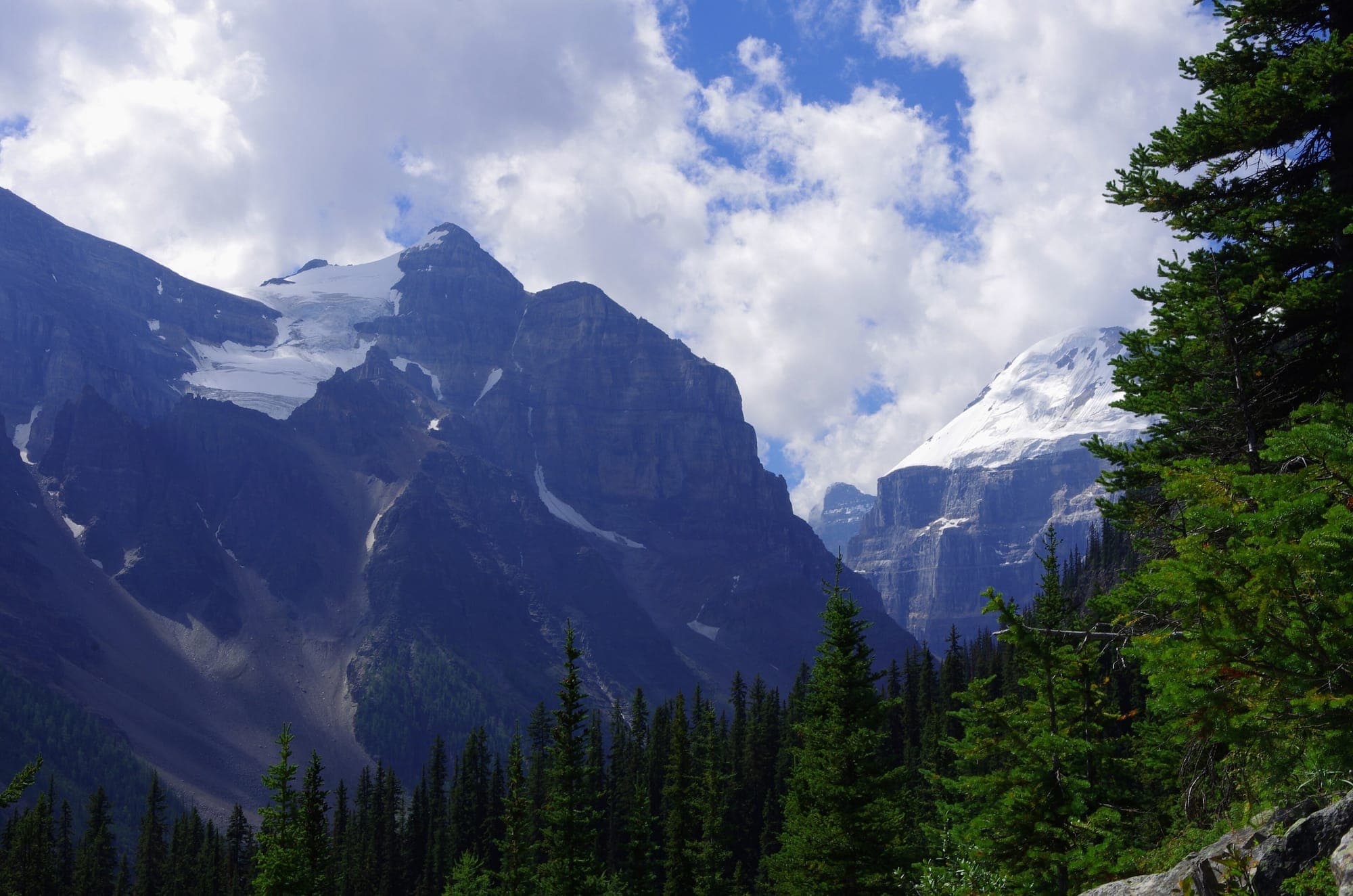 The Victoria Glacier seen from the Lake Agnes trail